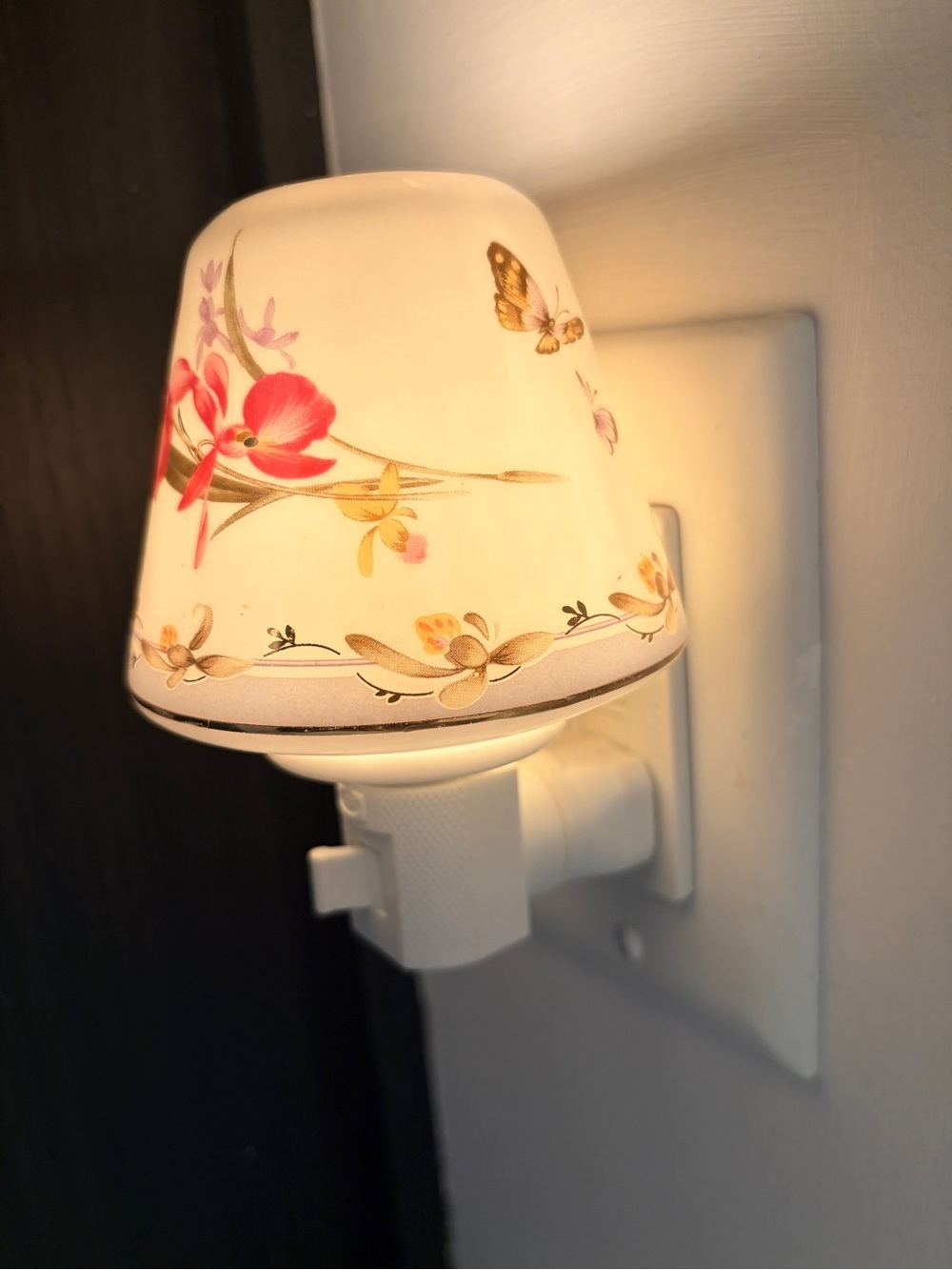Orchid Ceramic Night Light Plug-In